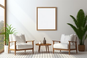 Minimalist Interior Canvas Mockup Created with Generative AI