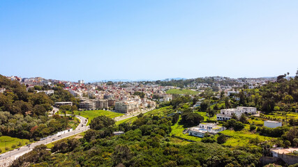 Fototapeta premium Aerial drone view of Tangier, Morocco