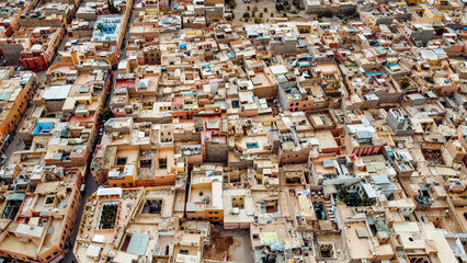 Aerial drone view of Marrakesh, Morocco