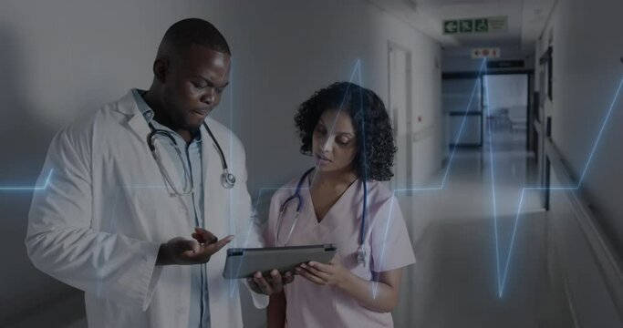 Animation of data processing over diverse doctors in hospital