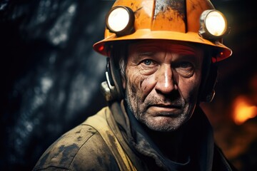 Fototapeta premium Photograph captures the essence of the profession of Miner