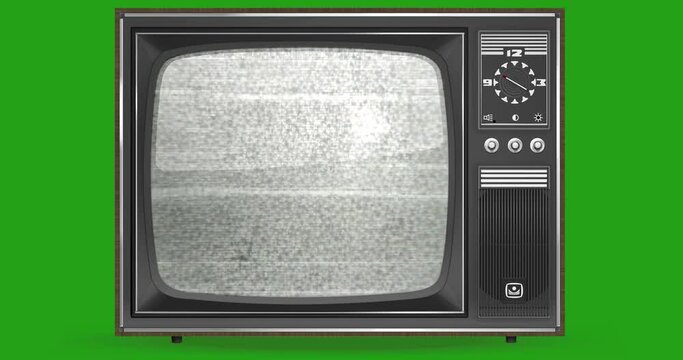 TV noise effect. Vintage switch on, turn off television. Analog Static Noise texture. Monochrome, black and white offset flickering noise. Screen damage TV effects and artifacts. VHS.	