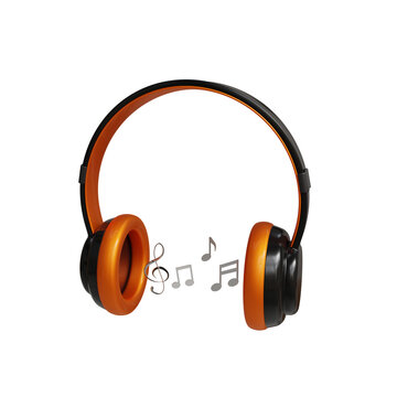 3D Music illustration of headphone