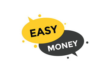 Easy money button web banner templates. Vector Illustration