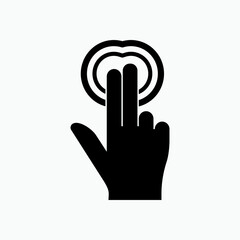 Touch Screen Icon. Finger Gesture on Device Symbol. Applied for Design, Presentation, Website or Apps Elements - Vector
