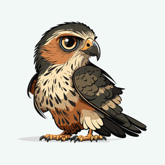 vector cute hawk cartoon style