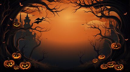 Illustration of Halloween themed border design