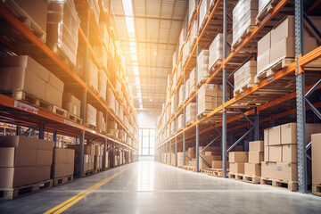 Fototapeta premium Cargo warehouse with parcels .