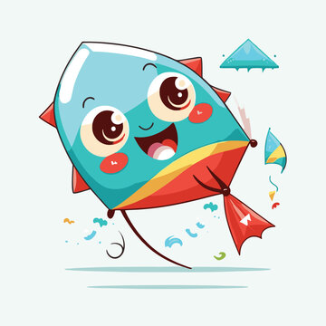 vector cute kite cartoon style
