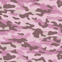 Camouflage seamless pattern. Trendy style camo, repeat print. Vector illustration. Khaki texture, perfect for military army design