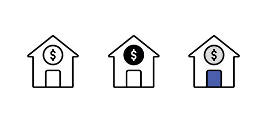 Realestate Investment icon design with white background stock illustration