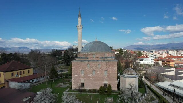 Skopje Mustafa Pasha Mosque Aerial View