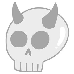Halloween demon skull with horns