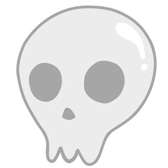 Halloween skull cartoon style, minimalist doodle