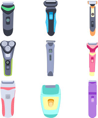shaver electric set cartoon. shave hair, face beard, technology care shaver electric sign. isolated symbol vector illustration