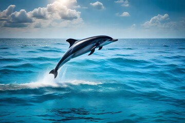 Obraz premium dolphin jumping into the sea