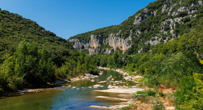 Herault gorges near Montpellier- Occitanie region in France