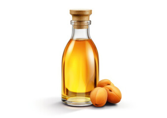 bottle of apricot kernel oil isolated on white background