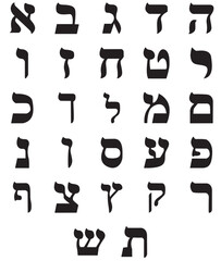 hebrew alphabet - obrazy, fototapety, plakaty