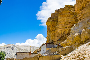 Lowo Nyiphug Namdrol Norbuling Sun Cave Monastery in Chhoser Village of Upper Mustang, Nepal