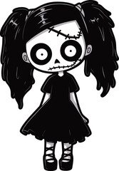 vector cute zombie girl illustration