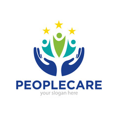 Obraz premium People Care Logo Design Illustration