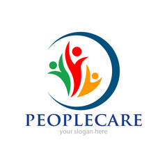 People Care Logo Design Illustration