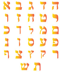 hebrew alphabet - obrazy, fototapety, plakaty