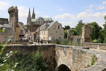 Vue d'ensemble, ville de Chartres, département de l'Eure et Loir, France