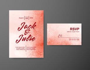 Wedding invitation with abstract watercolor background