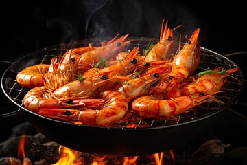 Grill Shrimp BBQ style mixed spicy