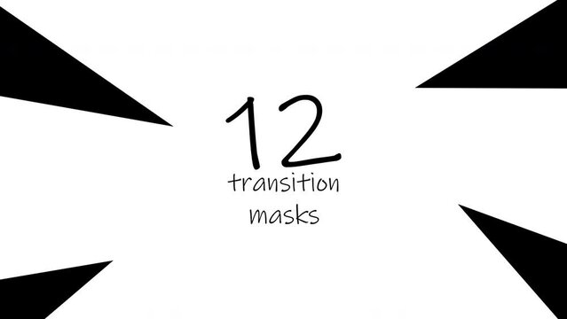 Set of 12 transition masks, abstract motion graphics