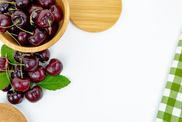 red sweet cherry isolated on white background