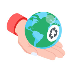 Isometric icon of global energy