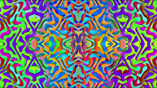 Hypnotic abstract 3D moving rainbow colours pattern