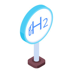Download isometric icon of hydrogen sign