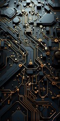 Fototapeta premium Wallpaper retro tech background for mobile. Generative AI