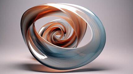 Glass colorful swirl background 3d render illustration wallpaper