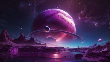 alien planet and space