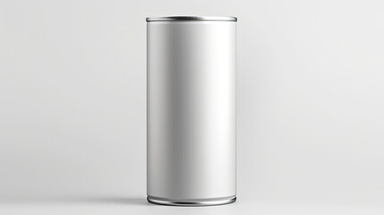 Drink can mockup silver on gray white background 3d illustration rendered