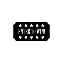 Enter to win ticket icon isolated on transparent background