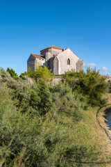 Fototapeta premium Talmont sur gironde, View of the church Sainte Radegonde 12th century. High quality photo