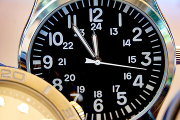 Close up of wrist watch ,details, time concept