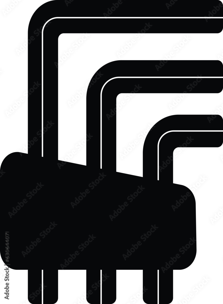 Poster allen keys icon. allen keys icon from construction and tools sign. allen unbrako inbus keys symbol. 