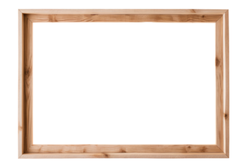 Wooden frame isolated on transparent background , generative ai