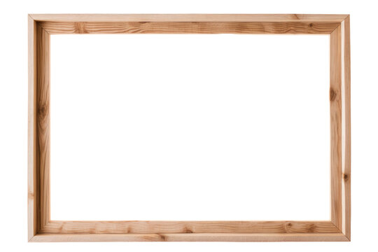 Wooden frame isolated on transparent background , generative ai