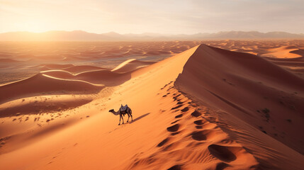 Fototapeta na wymiar landscape illustration of sand dunes in the desert. Created with Generative AI