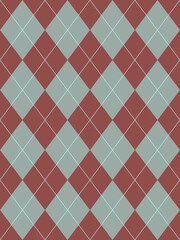Seamless brown argyle pattern. Traditional diamond check print. Vintage seamless background.