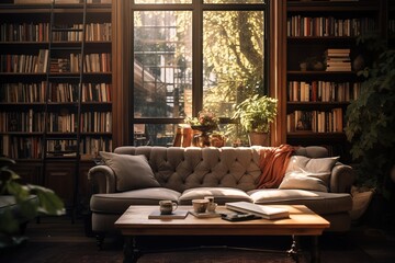 Obraz premium living room interior,Generative AI