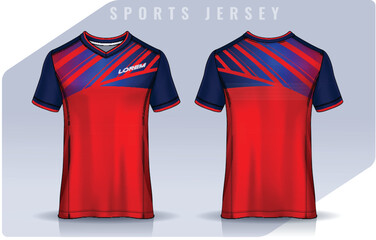 t-shirt sport design template, Soccer jersey mockup for football club. uniform front and back view.